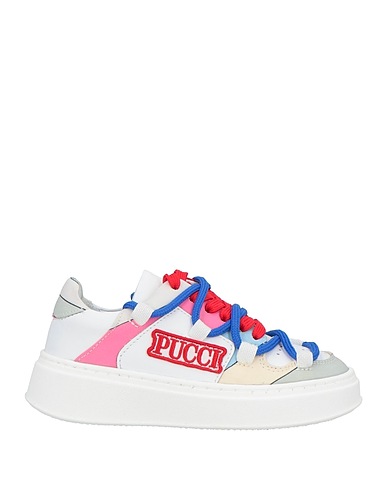 PUCCI Sneakers White Leather, Textile fibers