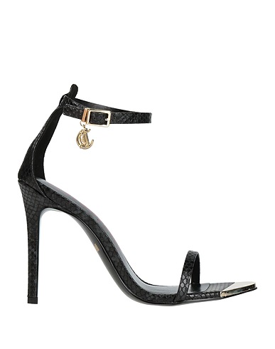 JUST CAVALLI Sandals Black Textile fibres