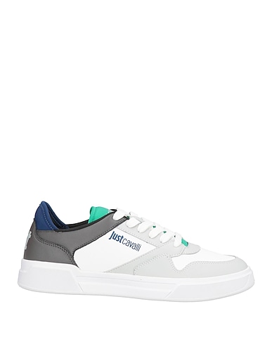 JUST CAVALLI Sneakers Light grey Leather, Synthetisches Material