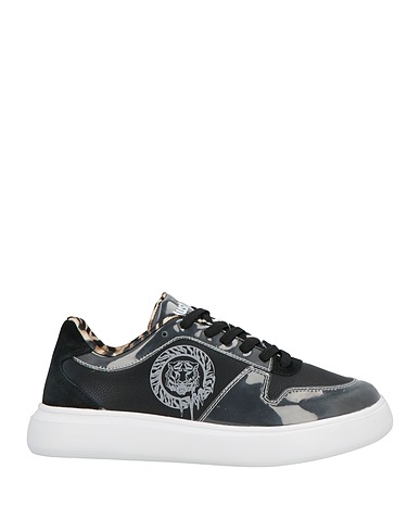 JUST CAVALLI Sneakers Black Leather, PVC - Polyvinyl chloride