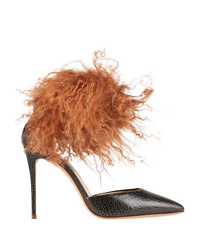 CASADEI Sandals Dark brown 100% Wool
