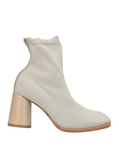 MALLONI Ankle boot Light grey Leather, Textile fibers