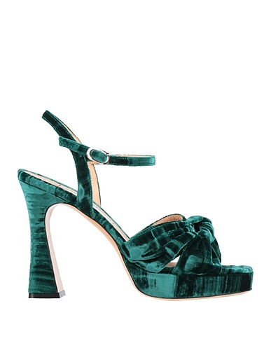 FRANCESCO SACCO Sandals Dark green Textile fibers