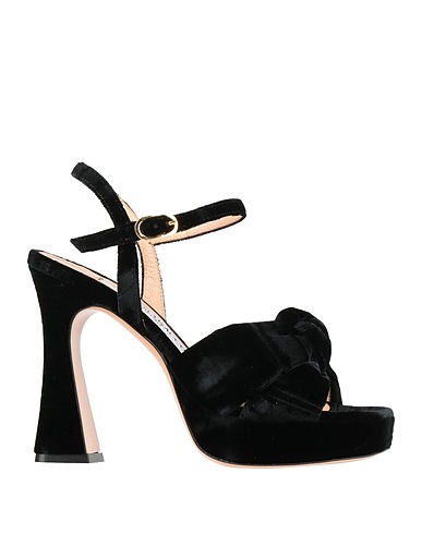 FRANCESCO SACCO Sandals Black Textile fibers