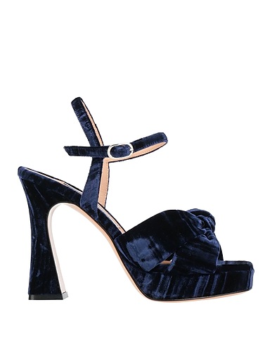 FRANCESCO SACCO Sandals Navy Textile fibers
