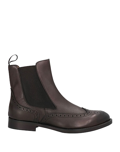 SAXONE Ankle boot Dark brown Leather