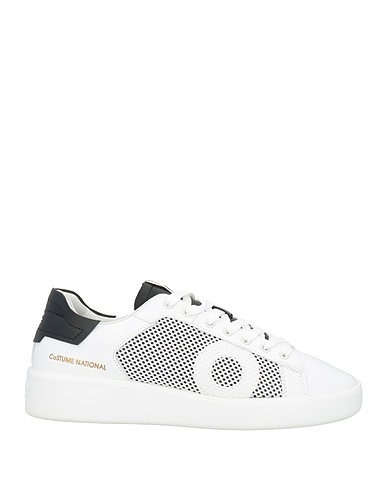 C'N'C' COSTUME NATIONAL Sneakers White Leather, Textile fibres