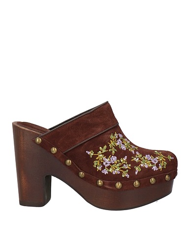 PHILOSOPHY di LORENZO SERAFINI Mules and clogs Dark brown Leather