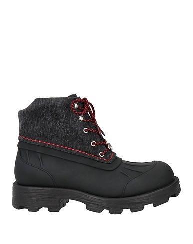 DIESEL Ankle boot Black Rubber, Textile fibers