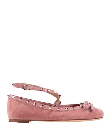 VALENTINO GARAVANI Ballet flats Antique rose Textile fibers, Leather