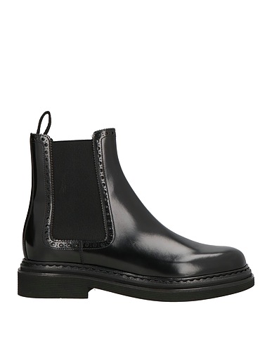 DOLCE&GABBANA Ankle boot Black 37% Calfskin, 26% Polyester, 25% Viscose, 12% Elastane