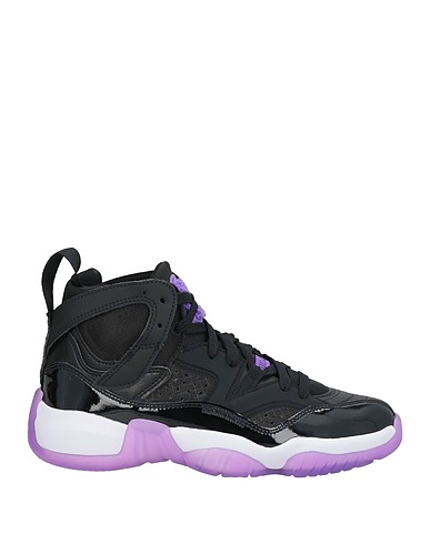 JORDAN Sneakers Black Leather, Textile fibers