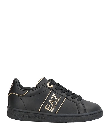EA7 Sneakers Black 100% Cow leather, Polyester, Polyurethane