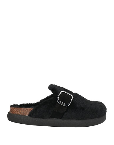 SCHOLL Mules und Clogs Schwarz Leder, Gewebefasern