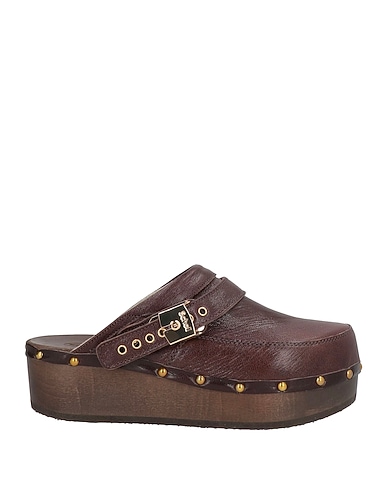 SCHOLL Mules and clogs ICONIC Chocolate brown Leather