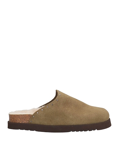 SCHOLL Mules and clogs Military green Leather