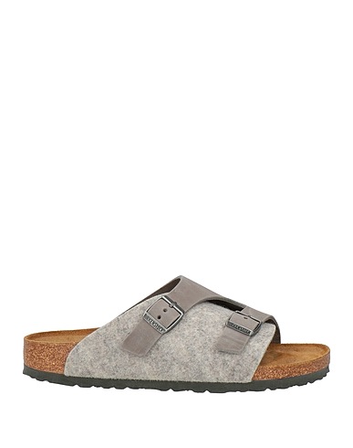 BIRKENSTOCK Sandals Grey 100% Wool, Leather