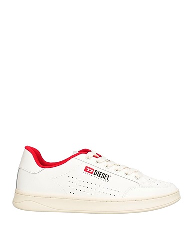 DIESEL Sneakers Red Cow leather, Textile fibers