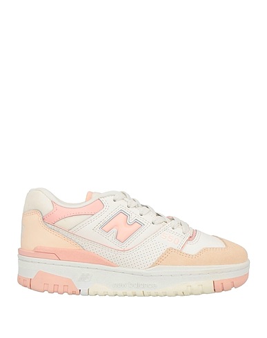 NEW BALANCE Sneakers White Leather, Textile fibres