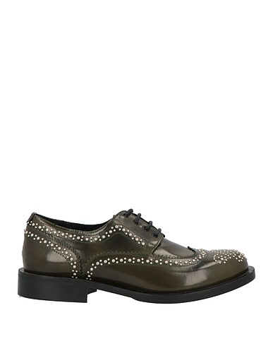 LES TULIPES Laced shoes Military green Leather