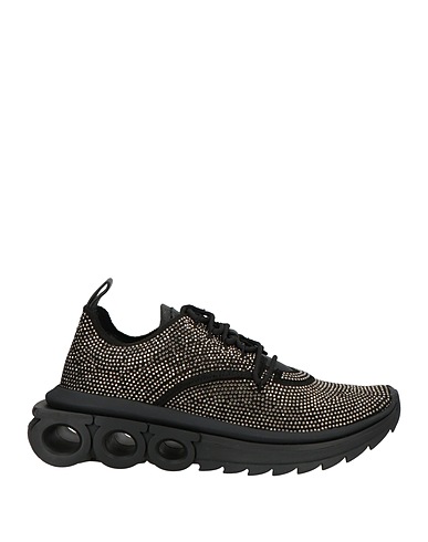 FERRAGAMO Sneakers Black 60% Polyester, 20% Elastane, 20% Lycra®, Calfskin