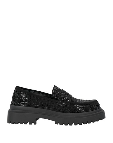 MANUFACTURE D'ESSAI Loafers Black Textile fibers