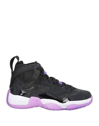 JORDAN Sneakers Black Leather, Textile fibres
