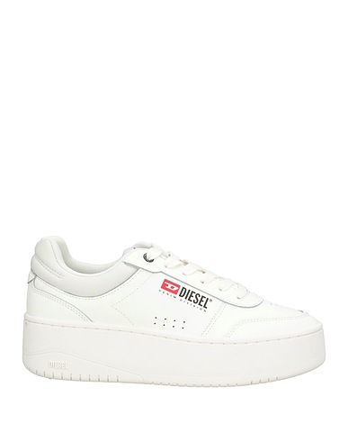 DIESEL Sneakers Weiß Rindsleder, Gewebefasern