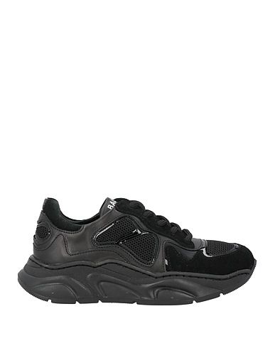 BALMAIN Sneakers Black Leather, Textile fibres