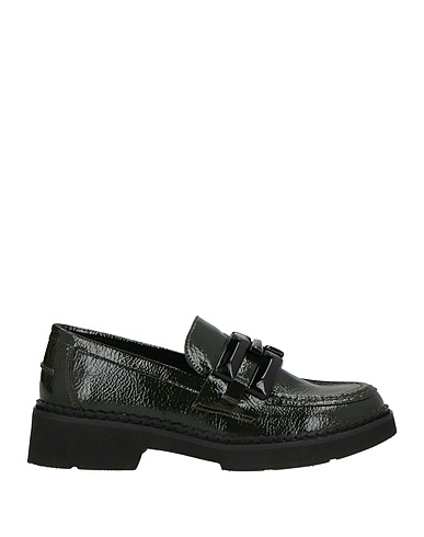 CAFèNOIR Loafers Dark green Synthetisches Material
