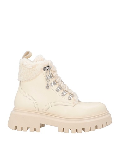 MAJE Ankle boot Ivory Leather, Textile fibres