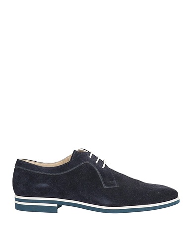 BORGIOLI Laced shoes Navy blue Leather