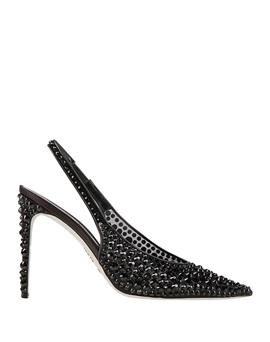 RENE' CAOVILLA Pump Black Textile fibers, Leather
