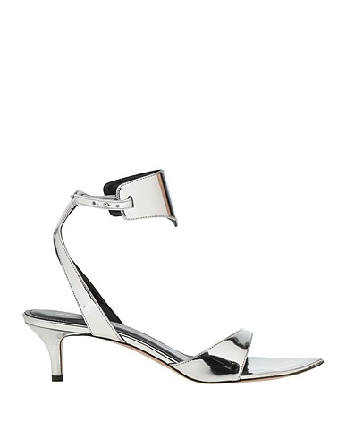 ISABEL MARANT Sandali Argento 59% Poliuretano, 41% Poliestere