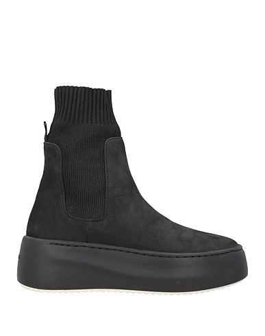 VIC MATIĒ Ankle boot Black Leather, Textile fibres