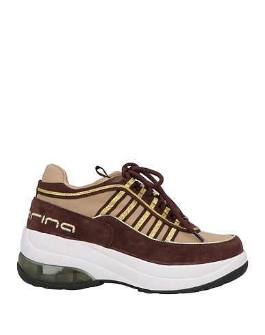 FORNARINA Sneakers Khaki Leather, Textile fibres