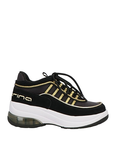 FORNARINA Sneakers Black Leather, Textile fibers