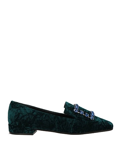 ROBERTO FESTA Loafers Deep teal Textile fibers, Leather