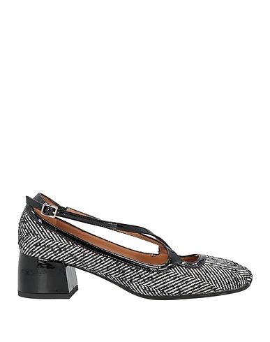 ROBERTO FESTA Pump Black Leather, Textile fibers
