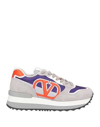 VALENTINO GARAVANI Sneakers Purple Leather, Textile fibres