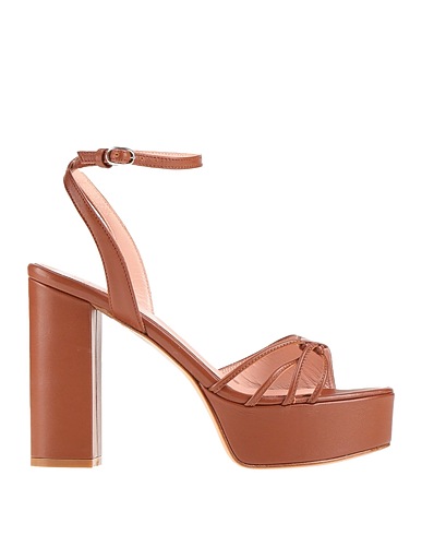 BY A. Sandals Brown Leather