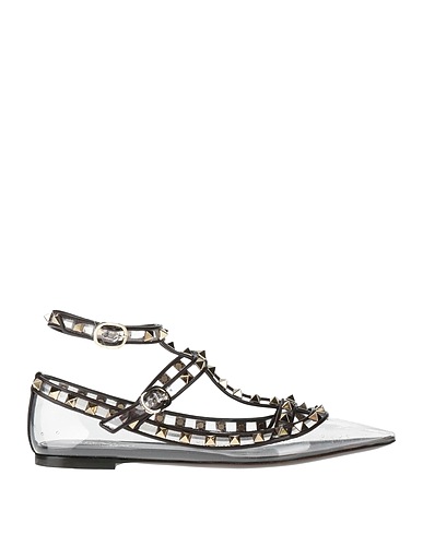 VALENTINO GARAVANI Ballet flats Charcoal Plastic, Leather