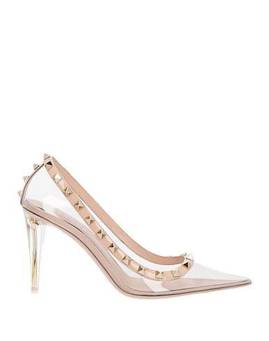 VALENTINO GARAVANI Décolleté Trasparente Plastica, Pelle