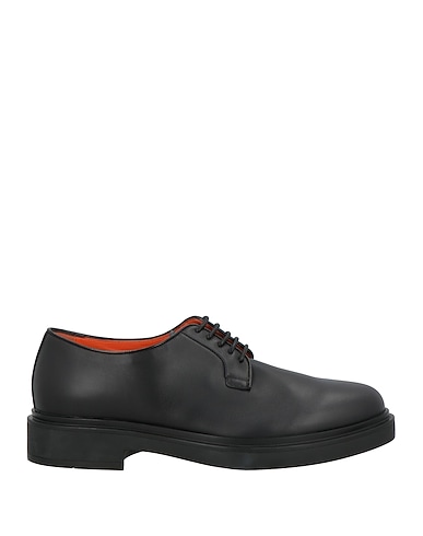 SANTONI Laced shoes Black Leather