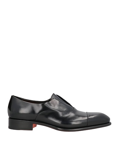 SANTONI Loafers GOODYEAR Black Leather