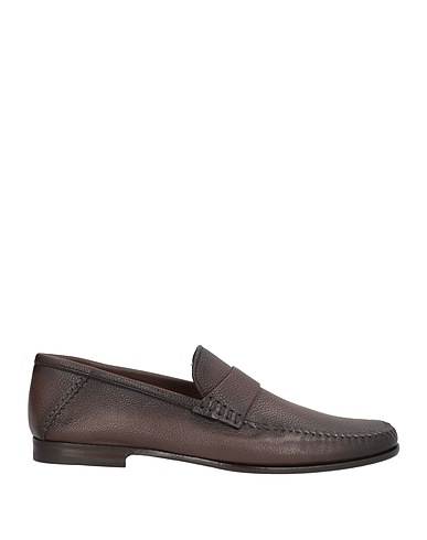 SANTONI Loafers Dark brown Leather