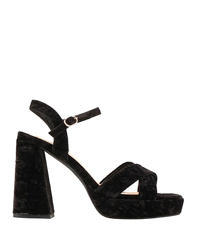 ALMA BLUE Sandals Black Textile fibres