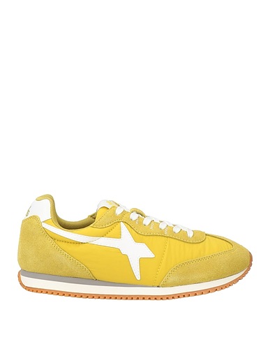 W6YZ Sneakers Sage green Leather, Textile fibers