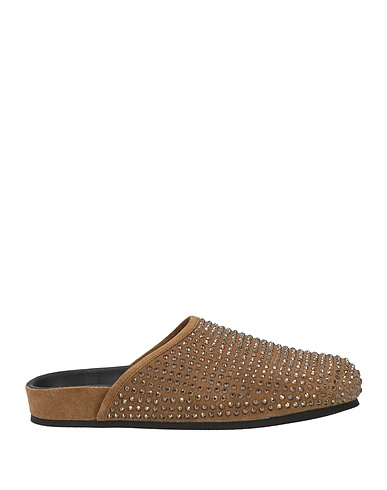 SANDRO Mules and clogs Khaki Leather