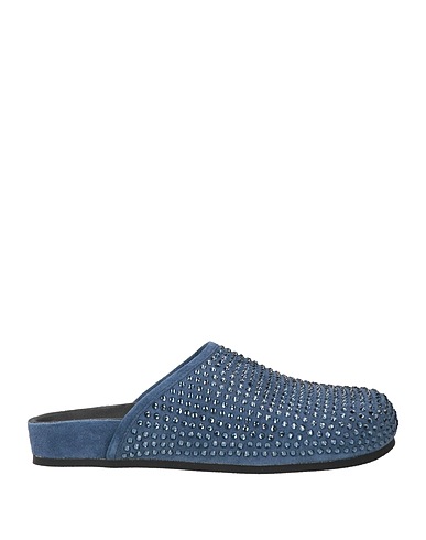 SANDRO Mules and clogs Slate blue Leather